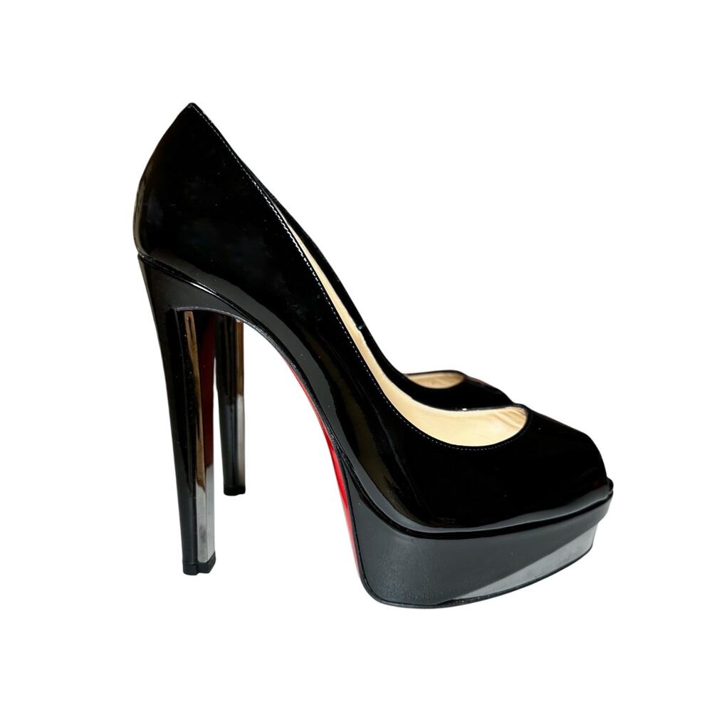 Christian Louboutin NIB Tuctivista 140 Peep Toe Platform Heels Pumps 39.5 Black